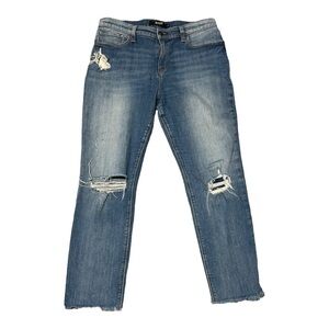 Hudson Classic Ankle Cropped Jeans 27 X 24 Distressed Raw Hem